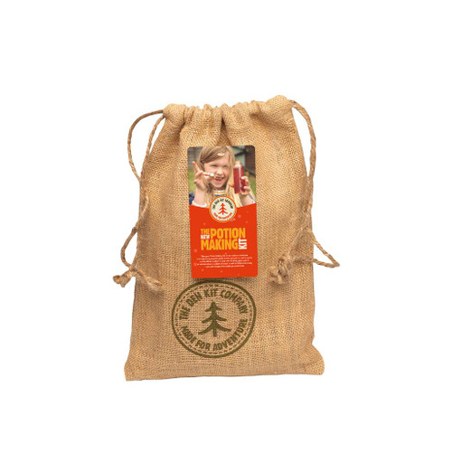 The New Potion Making Kit by The Den Kit Company hessian drawstring sack filled with the kit