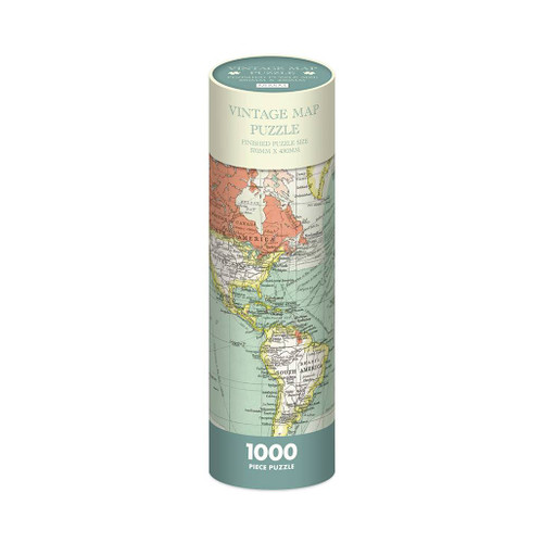 The tube container for Vintage World Map 1000 Piece Jigsaw