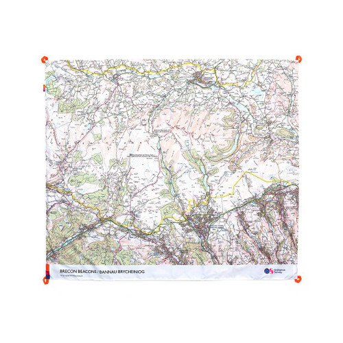 The OS Brecon Beacons Picnic Blanket by Ordnance Survey Outdoor Kit full front view of the open blanket