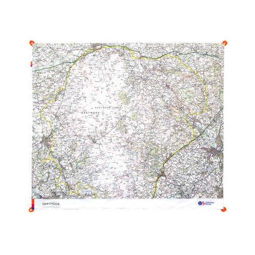 The OS Dartmoor  Picnic Blanket by Ordnance Survey Outdoor Kit full front view of the open blanket
