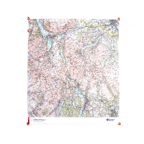 The OS Lake District  Picnic Blanket by Ordnance Survey Outdoor Kit full front view of the open blanket