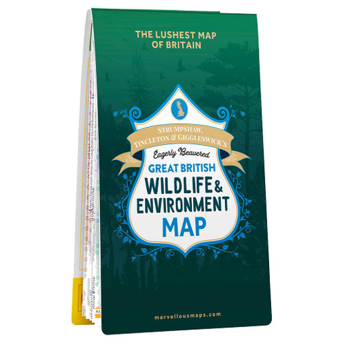 Dark green front cover of Marvellous Maps Great British Wildlife & Environment Map