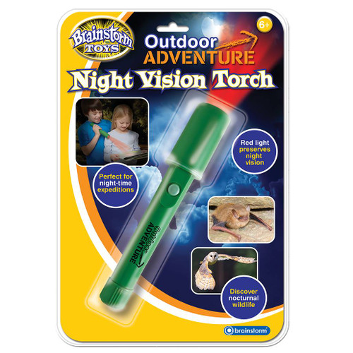 Brainstorm Toys Outdoor Adventure Night Vision Torch in its retail packaging