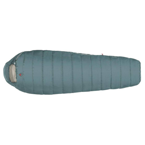 Robens Gully 300 Sleeping Bag laid out and zipped up full with small face hole in slate blue and beige grey inside