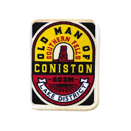 Old Man of Coniston Patch by The Adventure Patch Company displayed on a white background