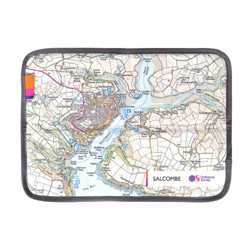 The OS South Devon Sit Map by Ordnance Survey Outdoor Kit full front view of the waterproof padded seat