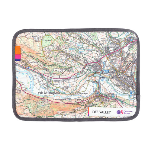 The OS Vale of Llangollen Sit Map by Ordnance Survey Outdoor Kit full front view of the waterproof padded seat
