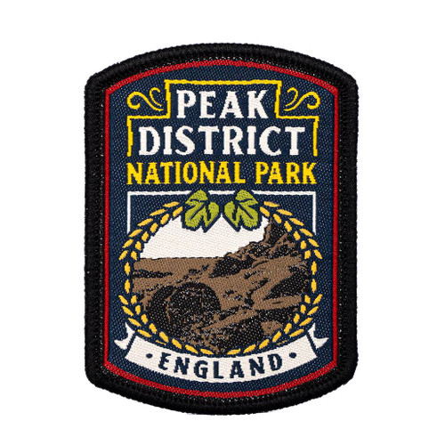 Peak District National Park Patch by The Adventure Patch Company displayed on a white background