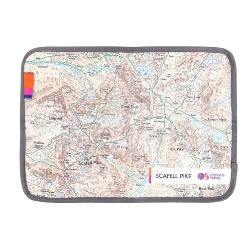 The OS Scafell Pike Sit Map by Ordnance Survey Outdoor Kit full front view of the waterproof padded seat