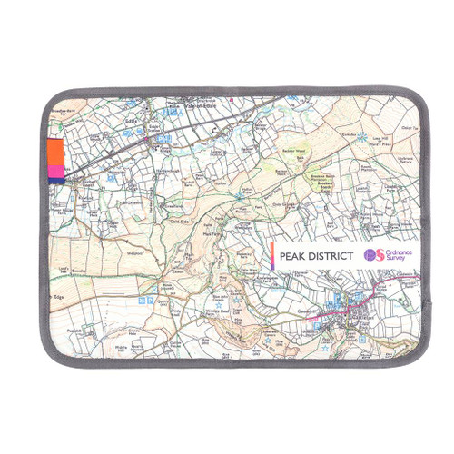 The OS Peak District Sit Map by Ordnance Survey Outdoor Kit full front view of the waterproof padded seat