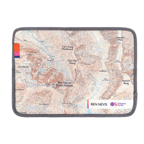 The OS Ben Nevis Sit Map by Ordnance Survey Outdoor Kit full front view of the waterproof padded seat