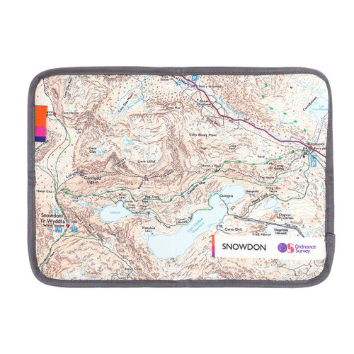 The OS Snowdon Sit Map by Ordnance Survey Outdoor Kit full front view of the waterproof padded seat