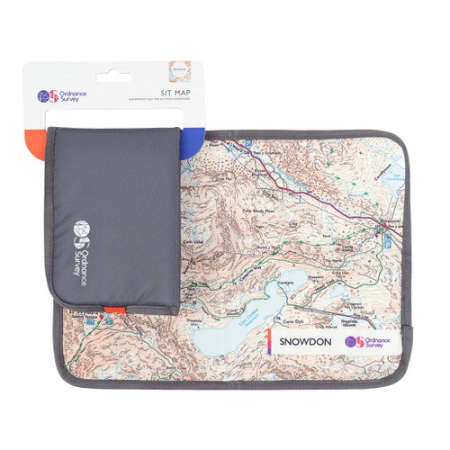 OS Snowdon Sit Map front view and one folded displayed on the top left on it's white retail card