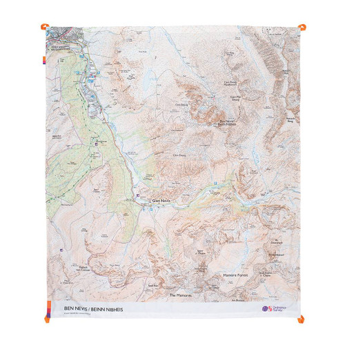 The OS Ben Nevis Picnic Blanket by Ordnance Survey Outdoor Kit full front view of the open blanket
