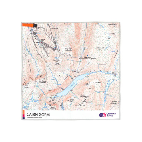 OS Cairngorms Micro Towel by Ordnance Survey Outdoor Kit full view of the opened out towel
