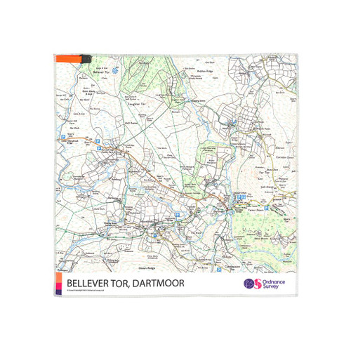 OS Dartmoor Micro Towel by Ordnance Survey Outdoor Kit full view of the opened out towel