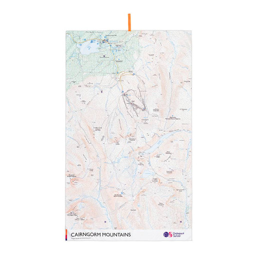 OS Cairngorms Large Towel by Ordnance Survey Outdoor Kit full view of the opened out towel