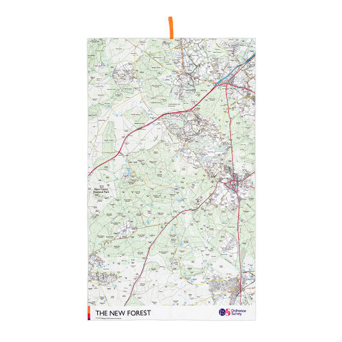 OS New Forest Large Towel by Ordnance Survey Outdoor Kit full view of the opened out towel