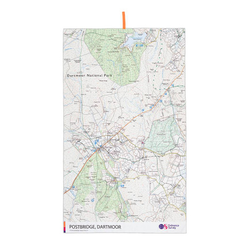 OS Dartmoor Large Towel by Ordnance Survey Outdoor Kit full view of the opened out towel