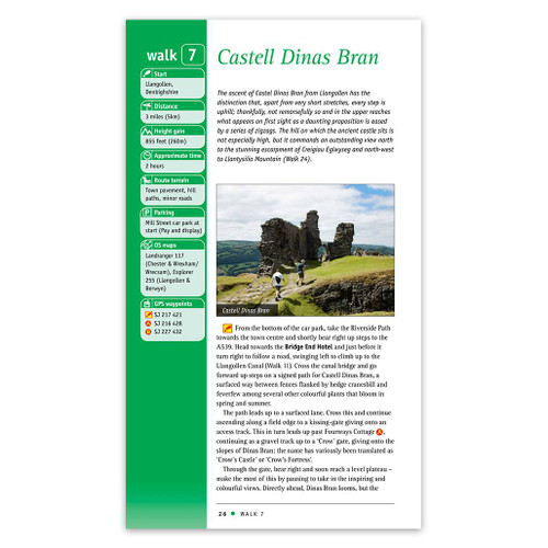 Dee Valley, Clwydian Hills and North East Wales - Pathfinder guidebook 79 excerpt of Castell Dina Bran route