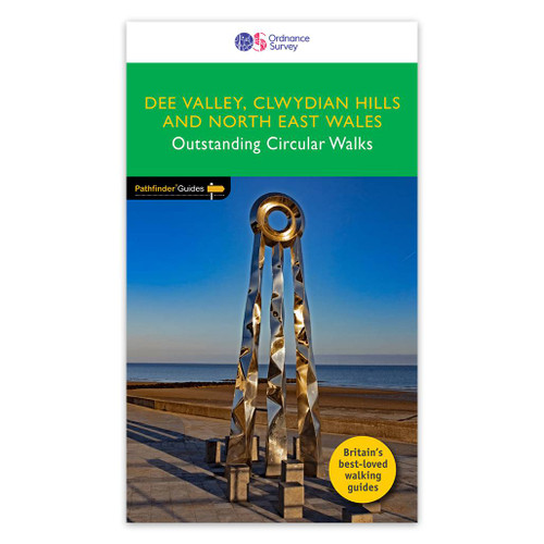 Green front cover on the OS Pathfinder Guidebook 5 - Walks in Dee Valley, Clwydian Hills and North East Wales Pathfinder Guides with circular walks