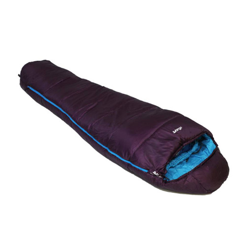 Vango Nitestar Alpha 250S Sleeping Bag in purple zipped up