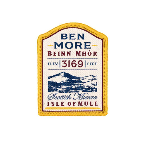 Ben More (Isle of Mull) Patch by The Adventure Patch Company displayed on a white background