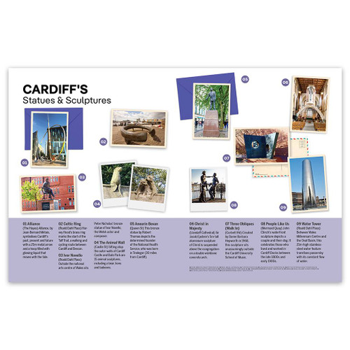 A page in Lonely Planet Experience Wales for Cardiff's statues and sculptures with images and text