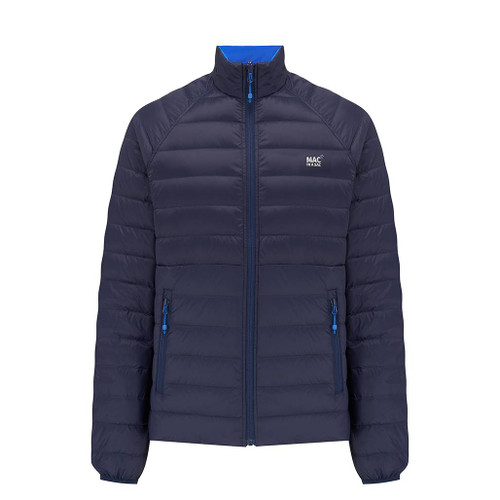 Men's Polar Packable Down Gilet in navy by Mac in a Sac front view
