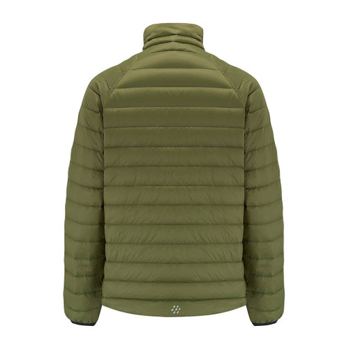 Men's Polar Packable Down Gilet in khaki by Mac in a Sac back view
