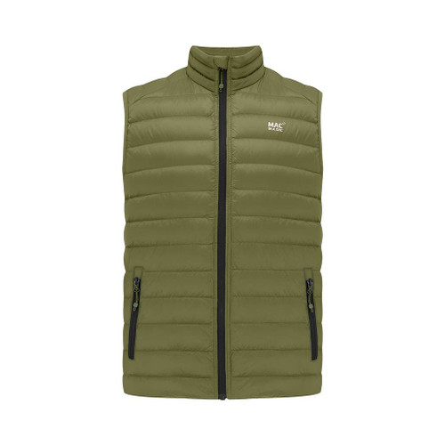 Men's Alpine Packable Down Gilet in khaki by Mac in a Sac front view