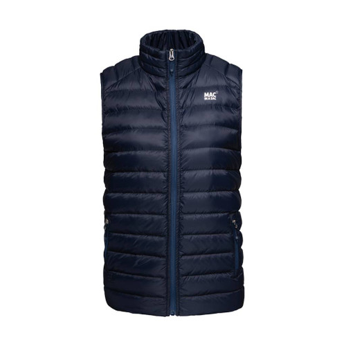 Men's Alpine Packable Down Gilet in navy blue by Mac in a Sac front view