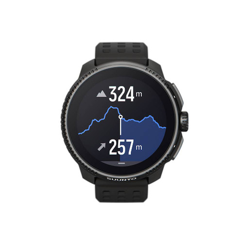 Suunto Race Black GPS Watch front straight on view showing elevation