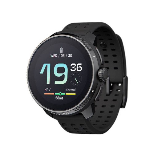 Suunto Race Black GPS Watch front angled view showing time