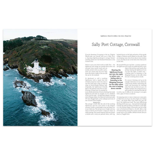 Wild Escapes internal double spread on Cornwall with imagery and text