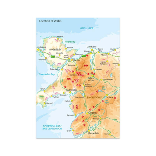 Mountain Walking in Snowdonia map