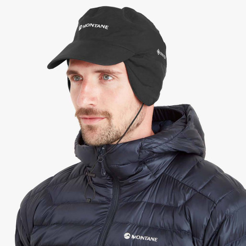 Person wearing Montane Duality Mountain Cap in black