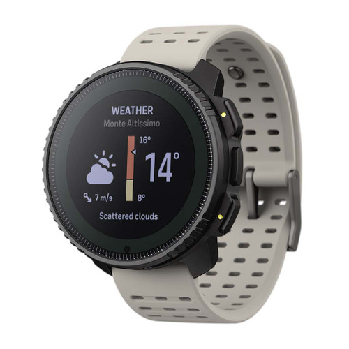Suunto Vertical Steel Solar Sand GPS Watch front angled view