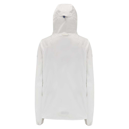 Mac in a Sac Women's Venture Ultralite White Running Jacket back view with hood up