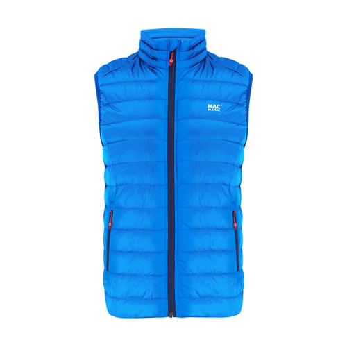 Men's Alpine Packable Down Gilet in royal blue by Mac in a Sac front view