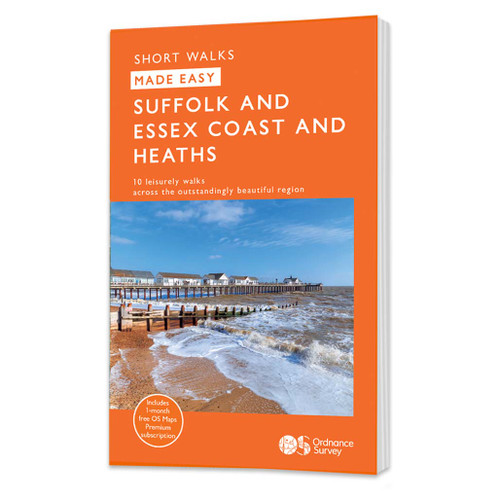 Suffolk, Essex Coast & Heaths Short Walks Guidebook - OS Short Walks Made Easy orange front cover Suffolk, Essex Coast & Heaths Short Walks Guidebook - OS Short Walks Made Easy orange front cover