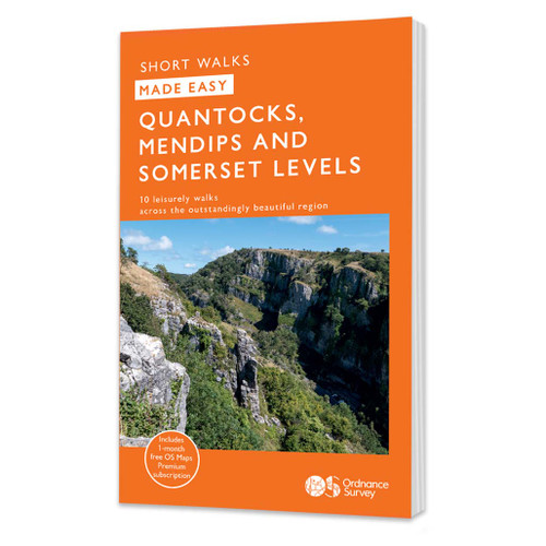 Quantocks, Mendips & Somerset Levels Short Walks Guidebook - OS Short Walks Made Easy orange front cover Quantocks, Mendips & Somerset Levels Short Walks Guidebook - OS Short Walks Made Easy orange front cover
