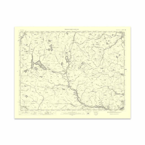 Authentic reproduction of Ordnance Survey map of Achentoul 1896-1904 with a yellow tint background