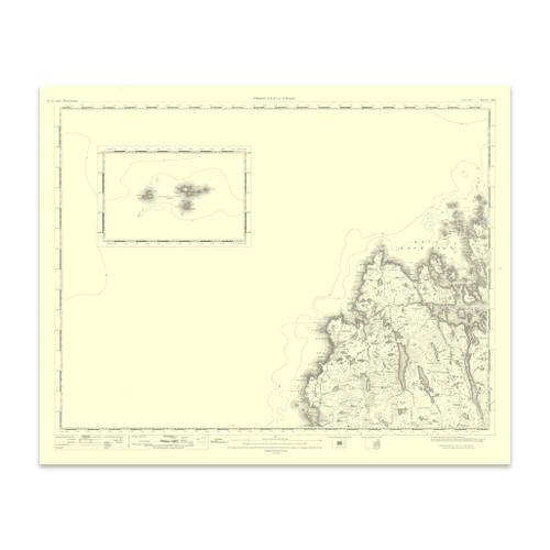 Authentic reproduction of Ordnance Survey map of Valtos 1896-1904 with a yellow tint background