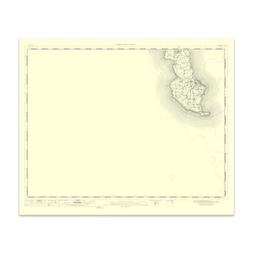 Authentic reproduction of Ordnance Survey map of Kirkmaiden 1896-1904 with a yellow tint background