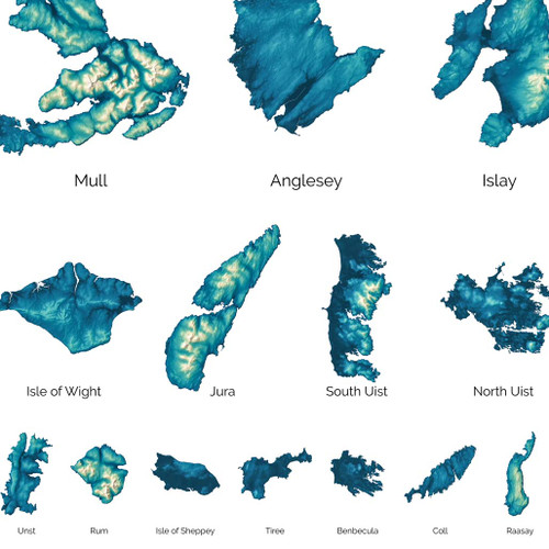 Great Britain's Islands Relief Map