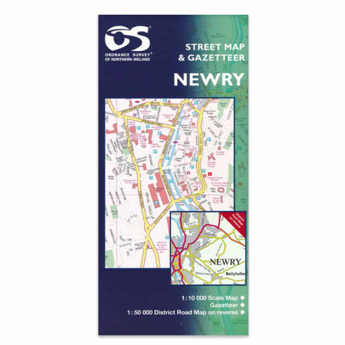 Blue and green font cover of Map of Newry: OSNI Street Map.