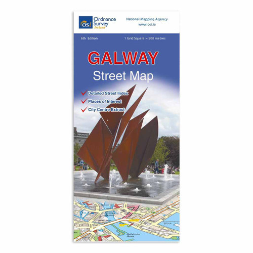 Blue and orange front cover of OS Ireland GalwayStreet Map