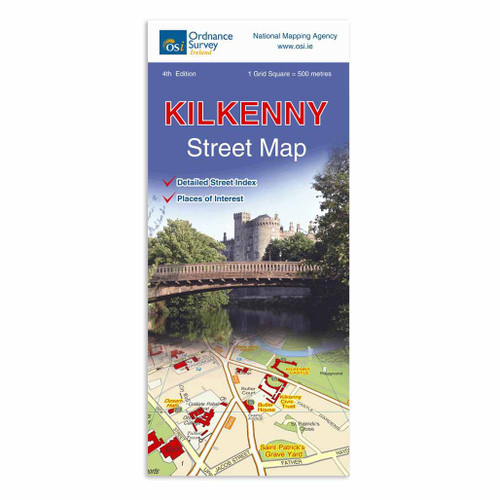 Blue front cover of OS Ireland Kilkenny Street Map