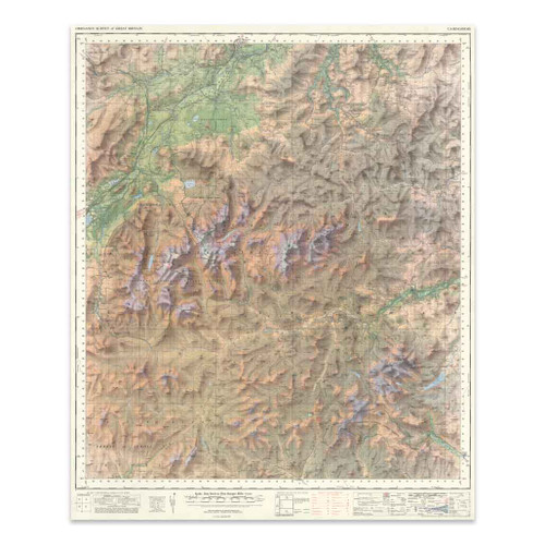 Reproduction Cairngorms vintage map flat view
